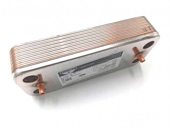 Теплообменник ГВС 14 пл подходит для ARISTON BS, BS II, Matis, Clas, Genus, Egis, Cares, HS 65104333 / CHAFFOTEAUX Alixia, Inoa, Pigma, Talia, Niagara, Urbia