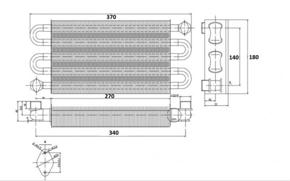 Теплообменник первичный подходит для ARISTON Microgenus, Microsystem 998620 / HAIER L1P20-F21S(T), L1P24-F21S(T) A00104 Теплообменник первичный подходит для ARISTON Microgenus, Microsystem 998620 / HAIER L1P20-F21S(T), L1P24-F21S(T) A00104