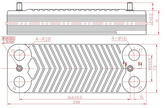Теплообменник ГВС 14 пл для PROTHERM Тигр 0020025294