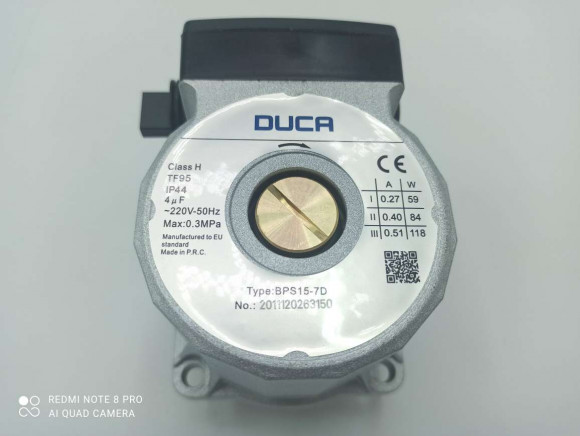 Двигатель насоса циркуляционного DUCA 15-70 118W  21 мм подходит для котлов ARISTON / VAILLANT / FONDITAL / VIESSMANN / PROTHERM / FERROLI / NOVA FLORIDA / NEVA LUX / KOREASTAR, по часовой, 21 мм