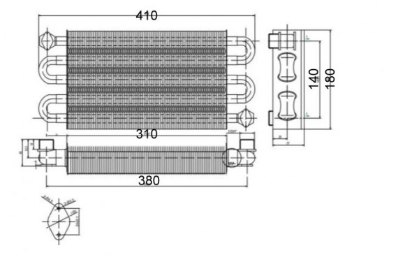 Теплообменник первичный подходит для VIESSMANN Vitopend 100-W 7825511